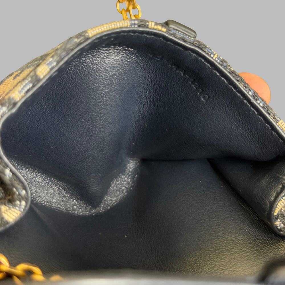 Dior Blue Dior Oblique Jacquard Saddle Nano Pouch With Chain - Picture 5 of 6